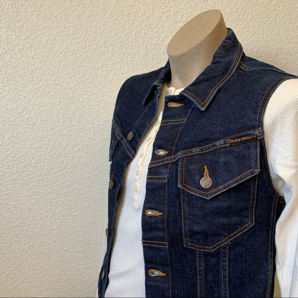 Nudie Jeans Dark Indigo Denim Vest.